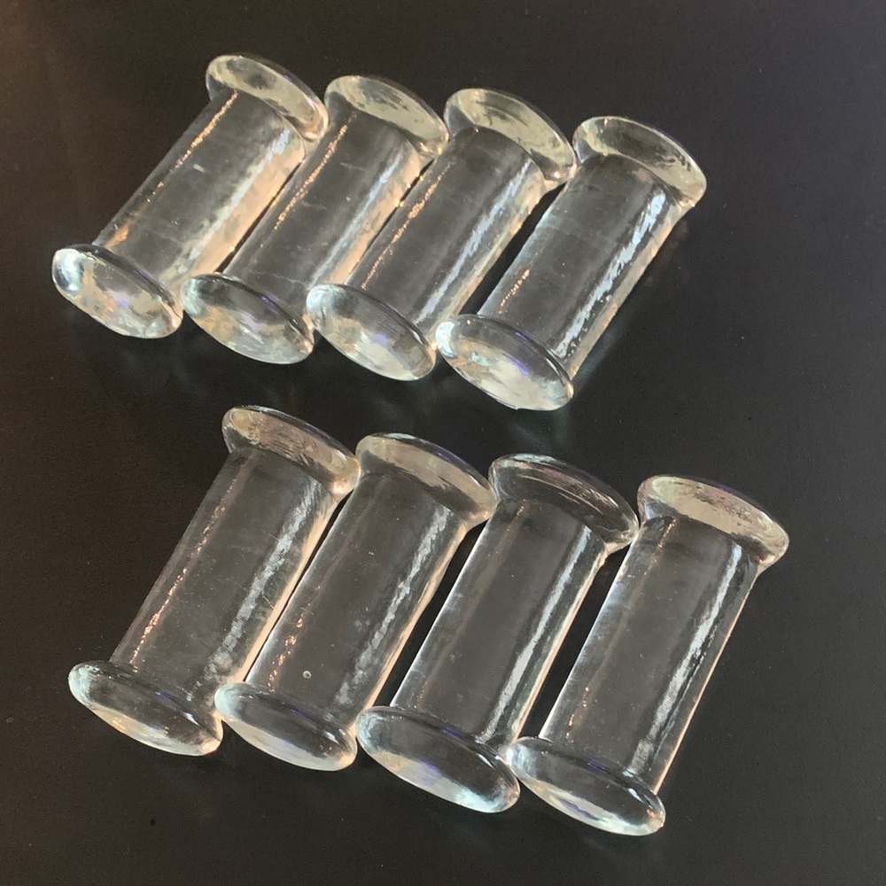 Vintage - Clear Glass Cutlery or Chopstick Rest Set - 4 pieces

2 set available